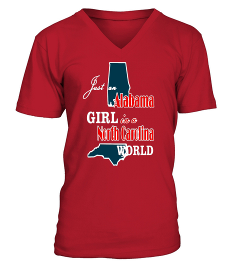 Just an alabama girl in a north carolina world - Mens Premium T-Shirt V-Neck T-shirt