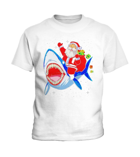 Santa Riding Shark T Shirt Christmas Gifts Galaxy Space Tees Black Youth B076N49JP6 1 Kids T-Shirt