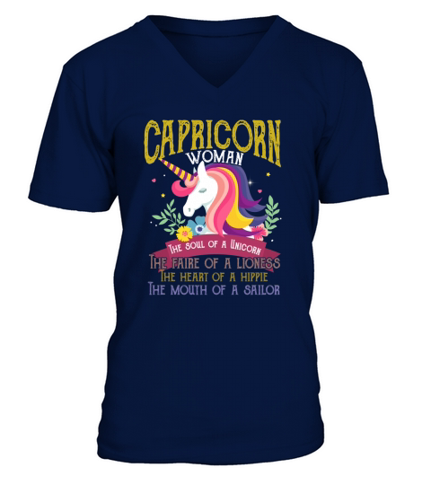 Capricorn Unicorn V-Neck T-shirt