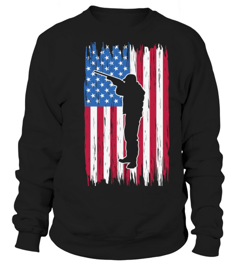 Buck Deer Hunting Camouflage Flag Sweatshirt Unisex