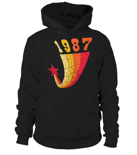 1987 Retro Birthday Rainbow Vintage Star Hoodie Unisex