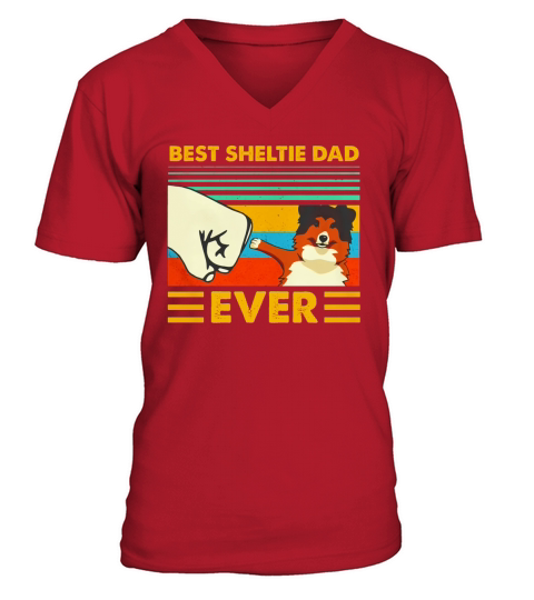 Best Sheltie dad ever vintage shirt V-Neck T-shirt