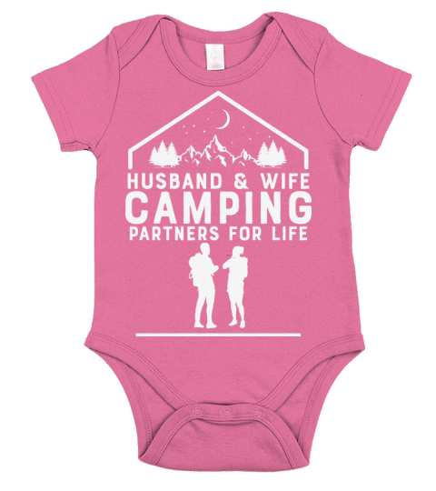 Husband & wife camping partners for life Short Sleeve Baby One-Piece