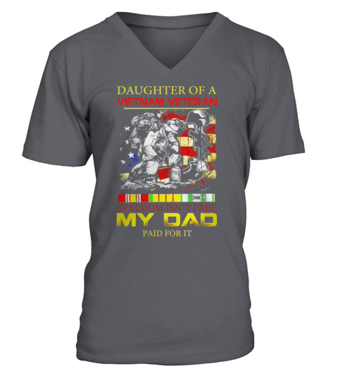Proud Daughter Of A Vietnam Veteran V-Neck T-shirt