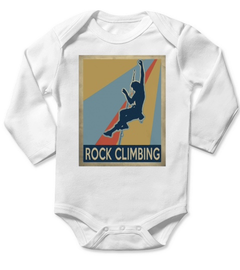 Vintage rock climbing Tshirt Long Sleeve Baby One-Piece