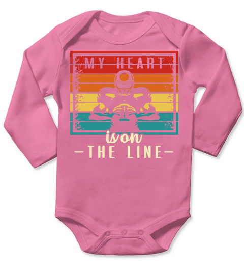 My Heart is on the Line Football SVG Long Sleeve Baby One-Piece