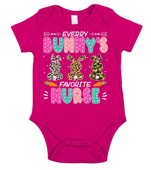 Every bunnys favorite nurse Short Sleeve Baby One-Piece