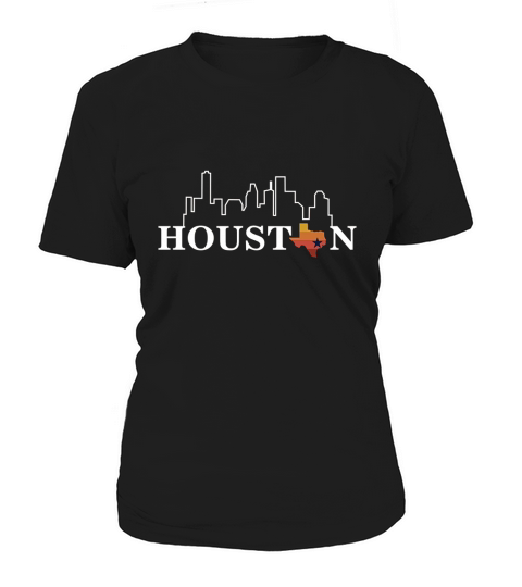 Vintage Retro Houston City Skyline Texas Tshirt Women's T-Shirt