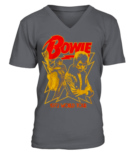 1972 World Tour David Bowie V-Neck T-shirt