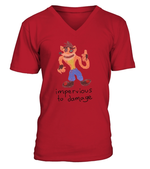 IMPERVIOUS TO DAMAGE V-Neck T-shirt
