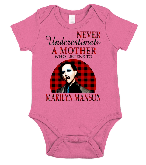 Never underestimate a mother who listens to Marilyn Manson Short Sleeve Baby One-Piece