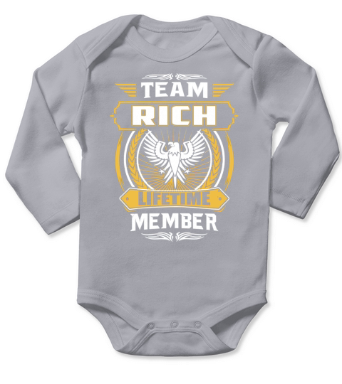 Team RICH lifetime member Long Sleeve Baby One-Piece