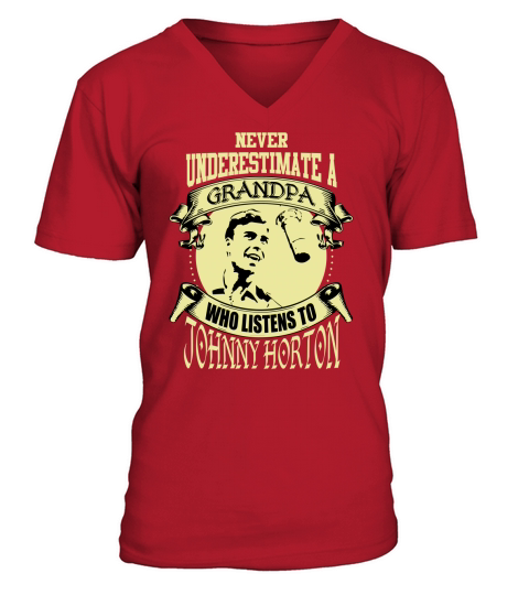 Never Underestimate A Grandpa Who Listens To Johnny Horton V-Neck T-shirt