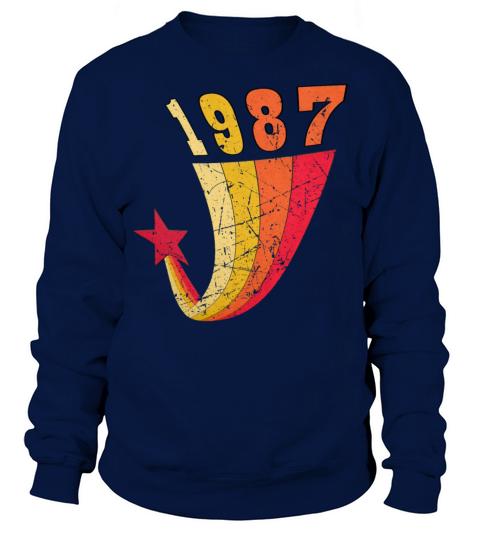 1987 Retro Birthday Rainbow Vintage Star Sweatshirt Unisex