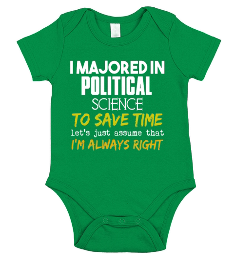 Political Science Major  for Back to School Gift Short Sleeve Baby One-Piece