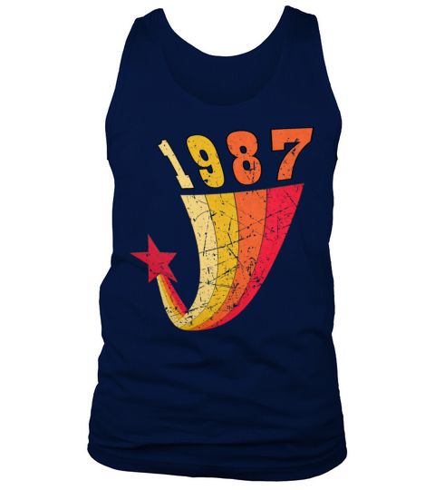 1987 Retro Birthday Rainbow Vintage Star Tank Top Unisex