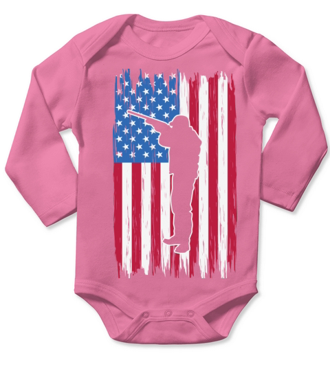 Buck Deer Hunting Camouflage Flag Long Sleeve Baby One-Piece