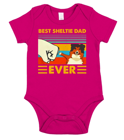 Best Sheltie dad ever vintage shirt Short Sleeve Baby One-Piece