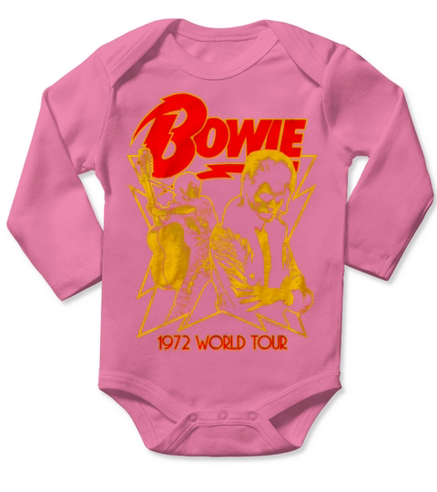1972 World Tour David Bowie Long Sleeve Baby One-Piece