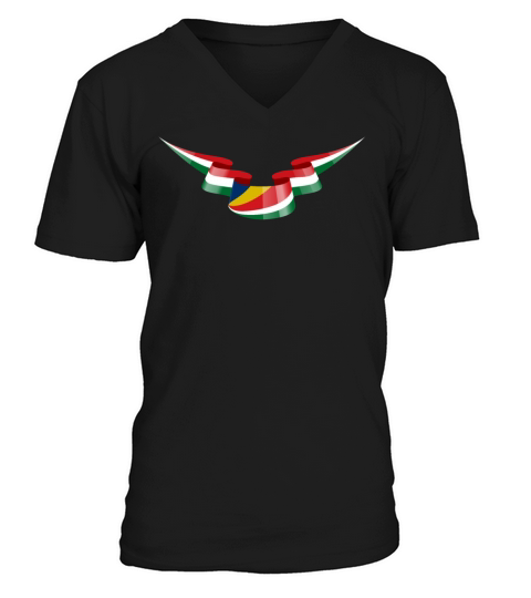 Seychelles Flag Banner V-Neck T-shirt