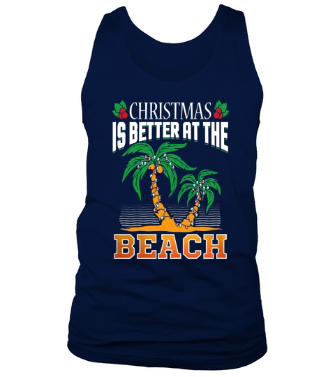 Christmas Better at the Beach Gift T-shirt Palm Tree Lights Tank Top Unisex