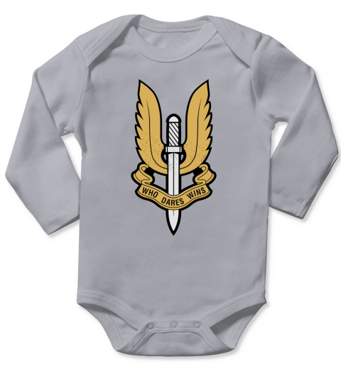 SAS British Army Special Forces T-Shirt Vintage Tee Long Sleeve Baby One-Piece