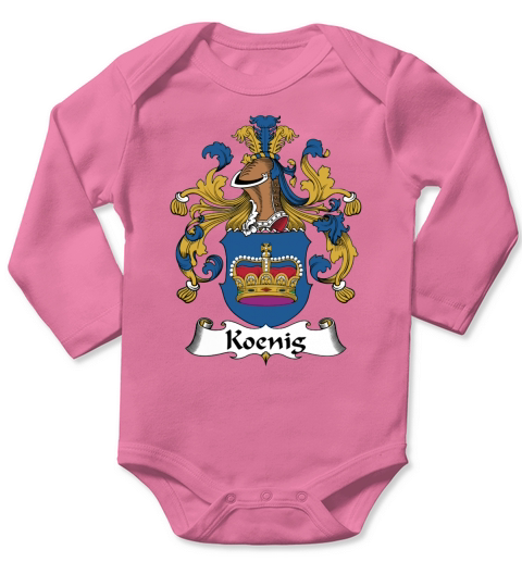 Koenig Family Crest German Family Crests Long Sleeve Baby One-Piece