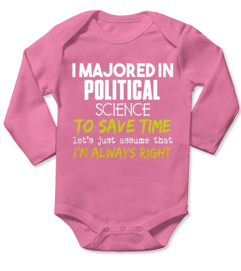 Political Science Major  for Back to School Gift Long Sleeve Baby One-Piece
