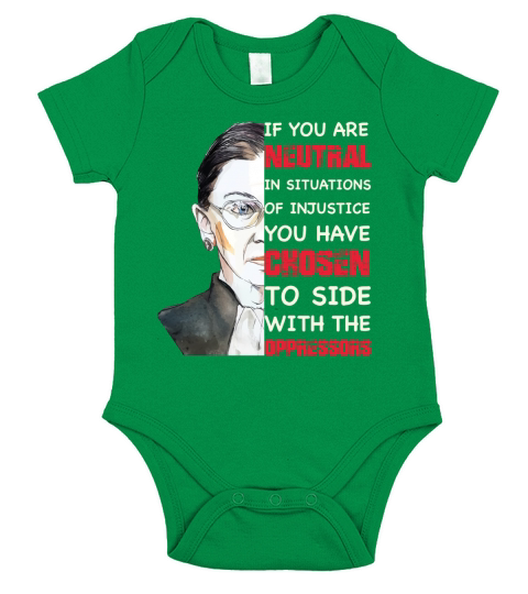 Ruth Bader Ginsburg Notorious RBG Quote Feminist shirt Short Sleeve Baby One-Piece