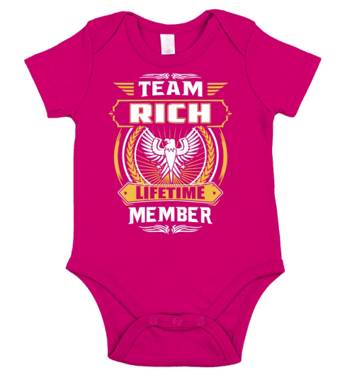 Team RICH lifetime member Short Sleeve Baby One-Piece