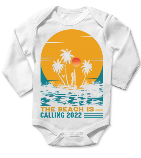 The beach is calling 2022 Long Sleeve Baby One-Piece