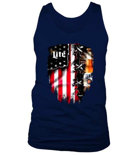 Miller Lite inside American flag shirt Tank Top Unisex