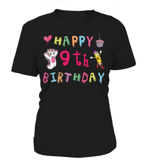 Happy 9th Birthday for 9 year old Kids B-day Women's T-Shirt