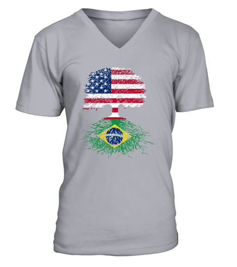 American Tree with Brazilian Roots T-Shirt V-Neck T-shirt