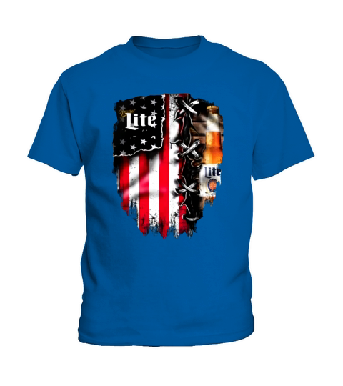 Miller Lite inside American flag shirt Kids T-Shirt