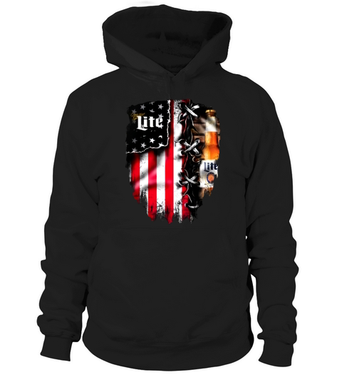 Miller Lite inside American flag shirt Hoodie Unisex