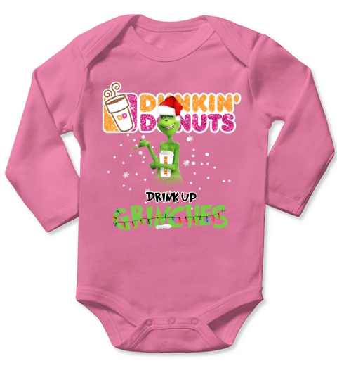 Dunkin’ Donuts drink up Grinches Long Sleeve Baby One-Piece