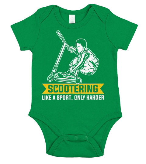 Scootering like a sport, only harder Short Sleeve Baby One-Piece