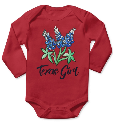 Texas Girl Bluebonnets Long Sleeve Baby One-Piece