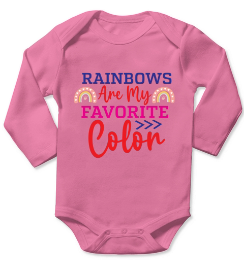 Rainbows Are My Favorite Color Long Sleeve Baby One-Piece