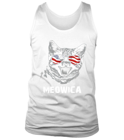 Meowica USA American Flag Cat Tank Top Unisex
