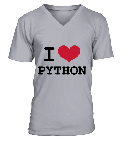 I Love Python [Developer / Geek] V-Neck T-shirt