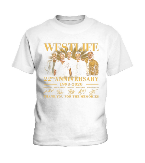 Westlife 22nd Anniversary 1998 2020 thank you for the memories signatures shirt Kids T-Shirt
