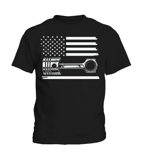 American flag priston muscle car Kids T-Shirt
