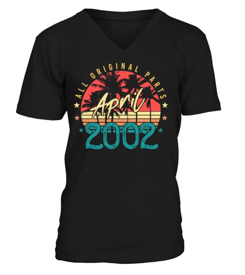 Born April 2002 Palm Trees V-Neck T-shirt