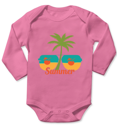 Summer Beach (2) Long Sleeve Baby One-Piece