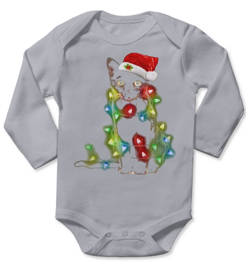 Cat christmas shirt Long Sleeve Baby One-Piece