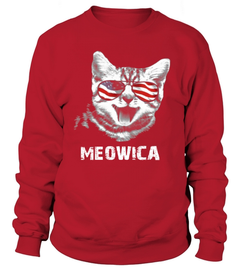Meowica USA American Flag Cat Sweatshirt Unisex