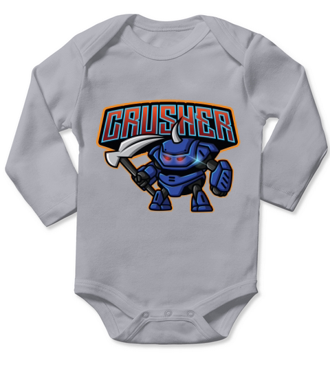 crusher mascot esport logo Long Sleeve Baby One-Piece