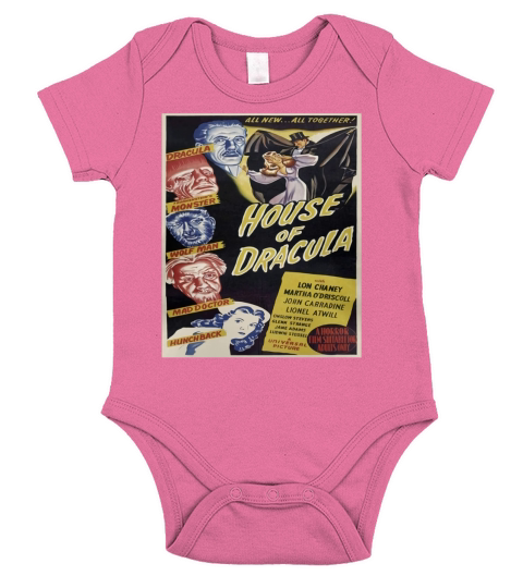 Distressed Classic Horror Movie Monsters Short Sleeve Baby One-Piece